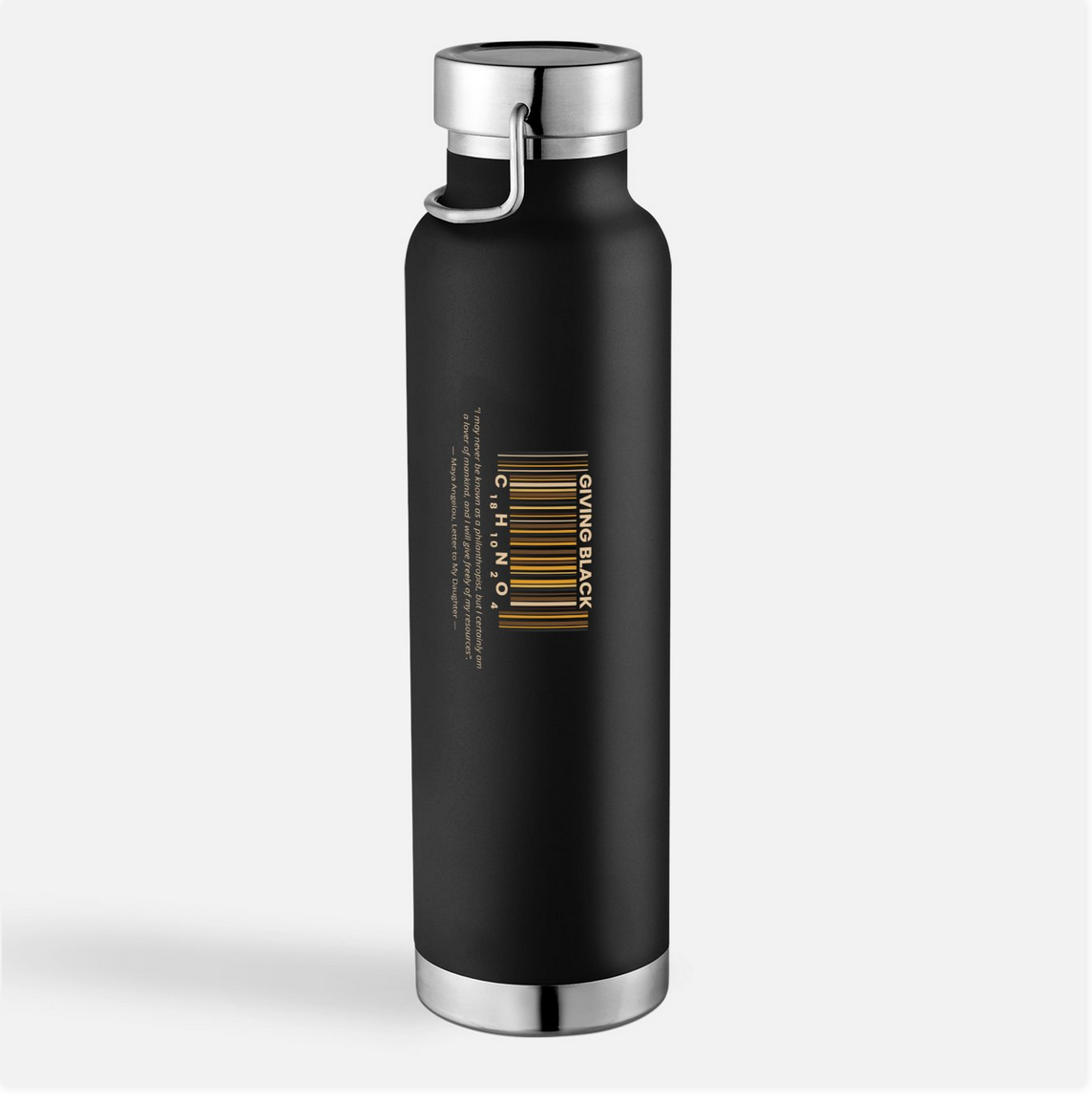 The Giving Black Melanin Barcode Insulated Water Bottle